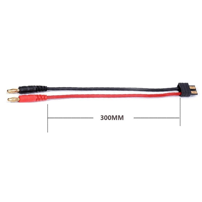 FLY RC كابل شحن بطارية ليثيوم بوليمر FLY RC 2 قطعة مع قابس بانانا مطلي بالذهب 4.0 مم سلك سيليكون 14AWG متوافق مع شاحن سيارة RC Slash/Rustler/Stampede/Bandit/E Revo - Image 2